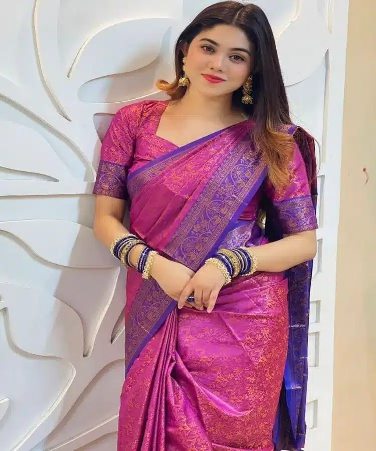 KanchiPuram Soft Silk Katan Saree - Image 3