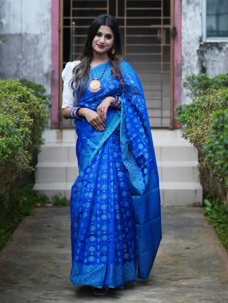 Premium Jamdani Nakful Design (Blue)