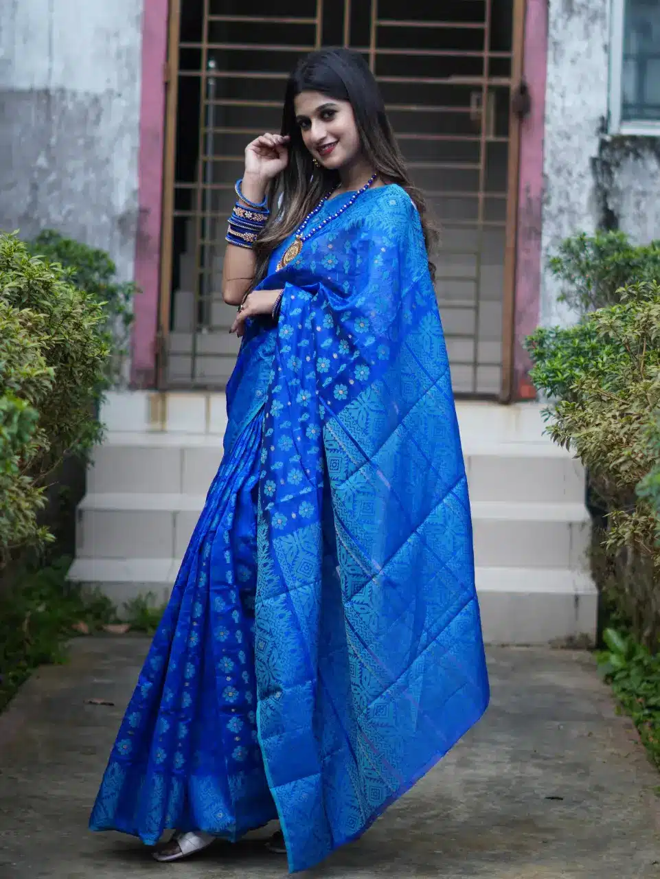 Premium Jamdani Nakful Design (Blue) - Image 3